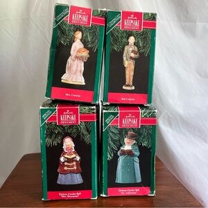 1990-1991 Hallmark Ornaments, A Christmas Carol (2) & Dickens Carolers Bell (2)
